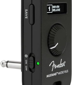 Fender Mustang Micro Plus Headphone Guitar Amp – 25 Effects 100 Presets with Bluetooth & USB