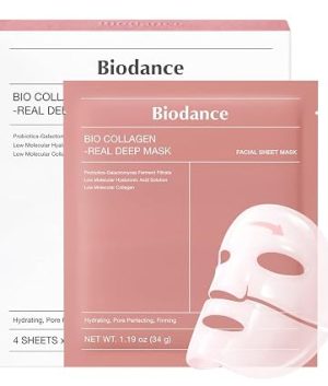 BIODANCE Bio-Collagen Real Deep Mask – 4 Pack Hydrating Overnight Hydrogel Face Mask