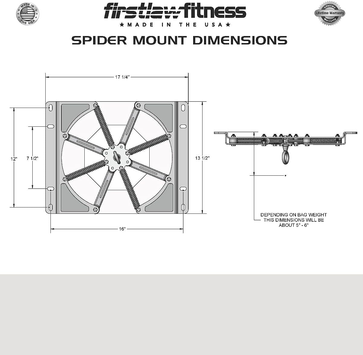 Spider Mount 200 - for Heavy Bags 120 LBS to 200 LBS - Made in the USA - Image 6