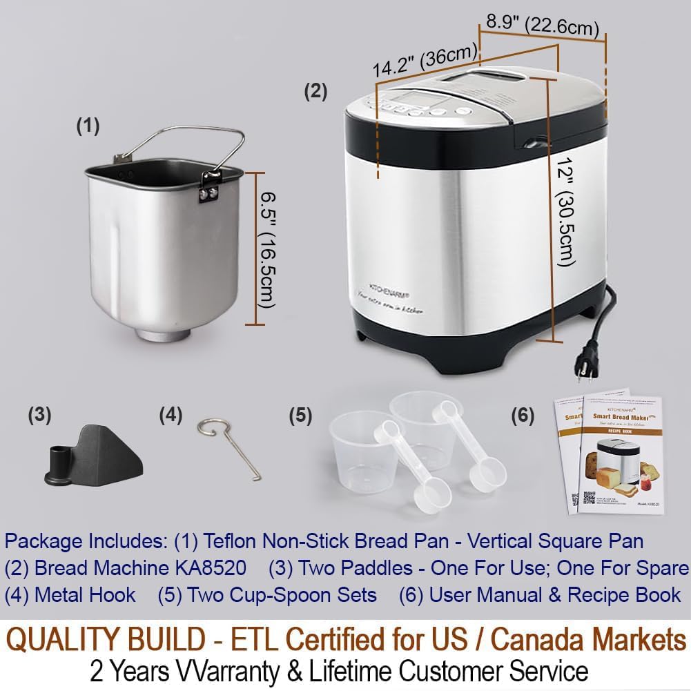 KITCHENARM 29-in-1 Smart Bread Machine – Gluten Free & Homemade Cycle - Image 5