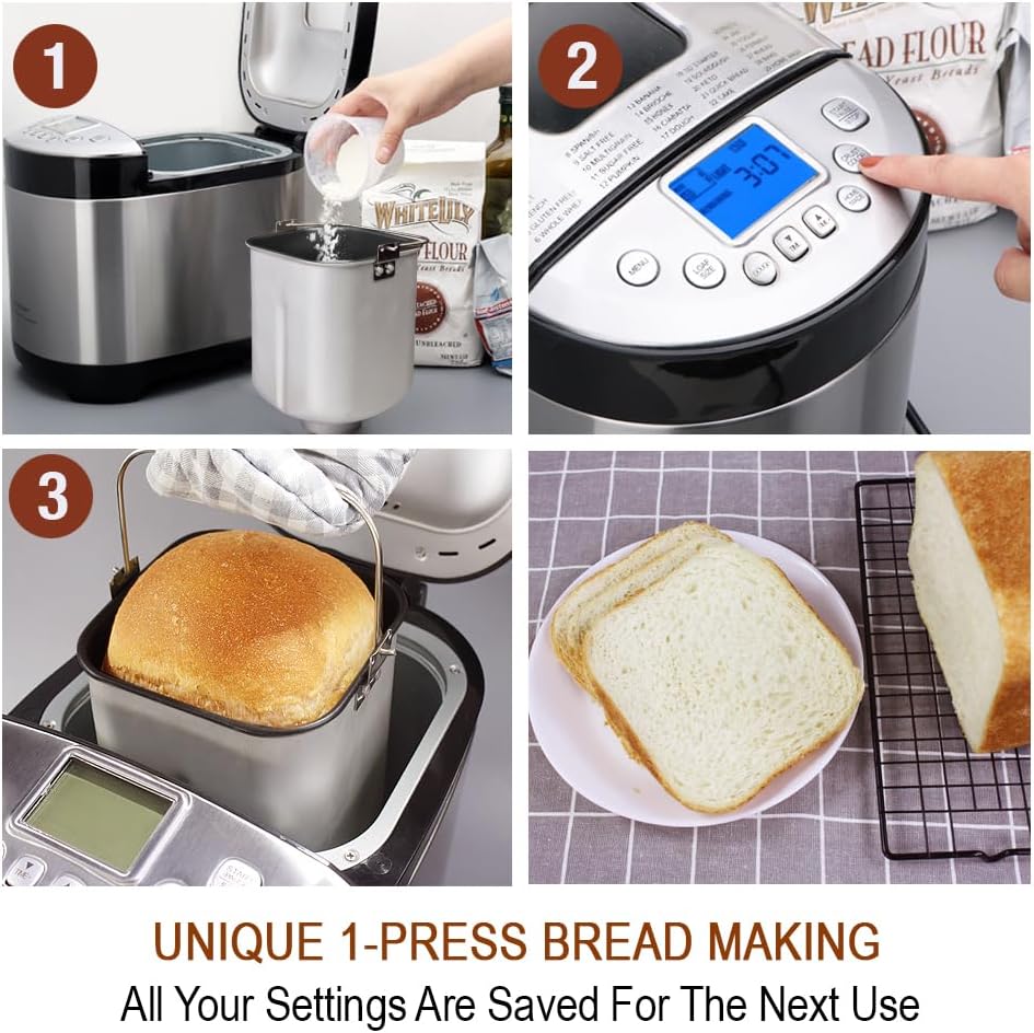 KITCHENARM 29-in-1 Smart Bread Machine – Gluten Free & Homemade Cycle - Image 7