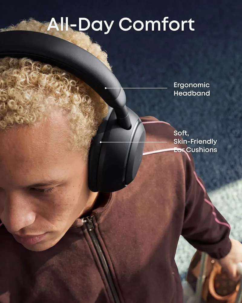 Soundcore Anker Space 2 Bluetooth 6.1 Over-Ear Headphones, Travel-Ready - Image 4
