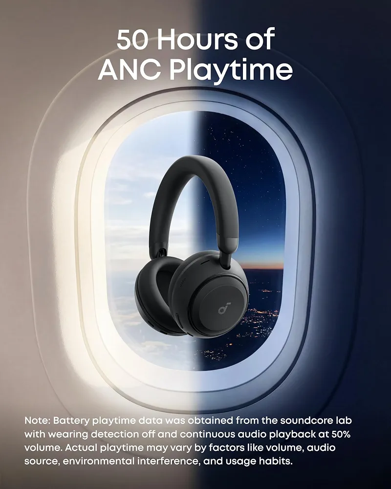 Soundcore Anker Space 2 Bluetooth 6.1 Over-Ear Headphones, Travel-Ready - Image 5
