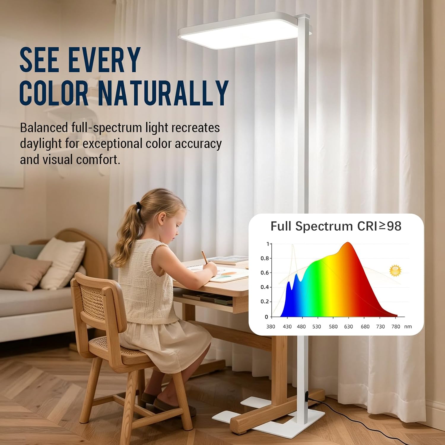 77" Modern LED Floor Lamp – Dual Up light & Downlight, Stepless Dimming - Image 4