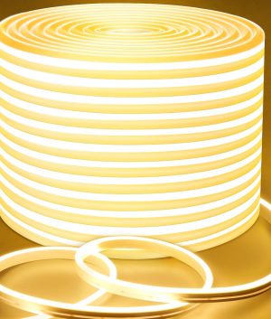 Lamomo 100Ft LED Rope Lights – Warm White Dimmable Strip Lights