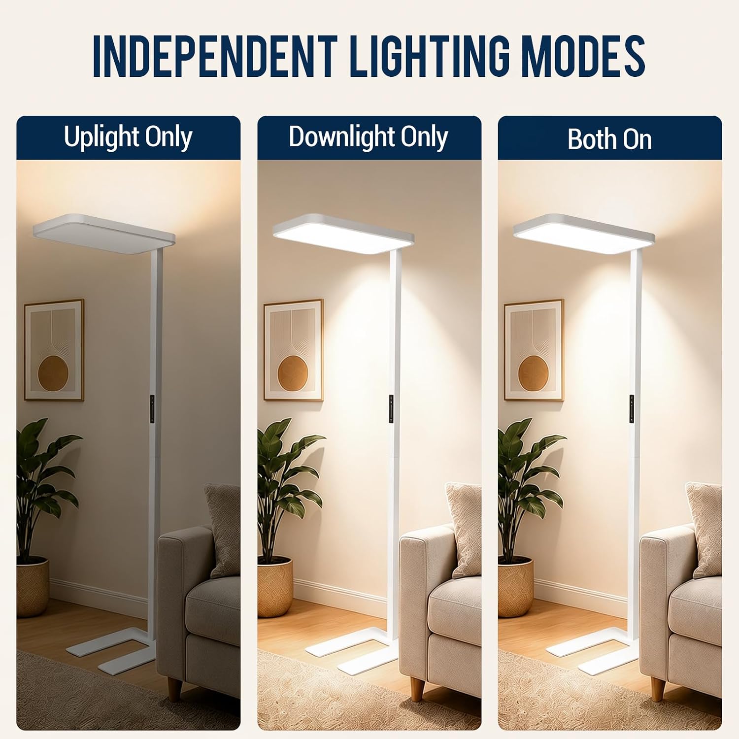 77" Modern LED Floor Lamp – Dual Up light & Downlight, Stepless Dimming - Image 5