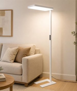77" Modern LED Floor Lamp – Dual Up light & Downlight, Stepless Dimming