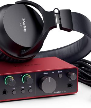 Focusrite Scarlett Solo Studio 4th Gen – USB Audio Interface Bundle with Mic & Headphones