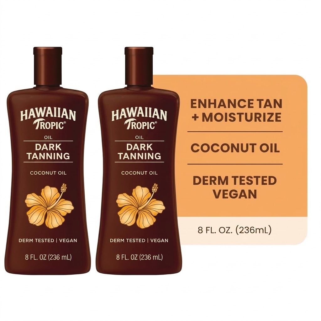 Hawaiian Tropic Dark Tanning Oil – 8 Fl Oz (2 Pack) Moisturizing Body Oil with Cocoa Butter - Image 6