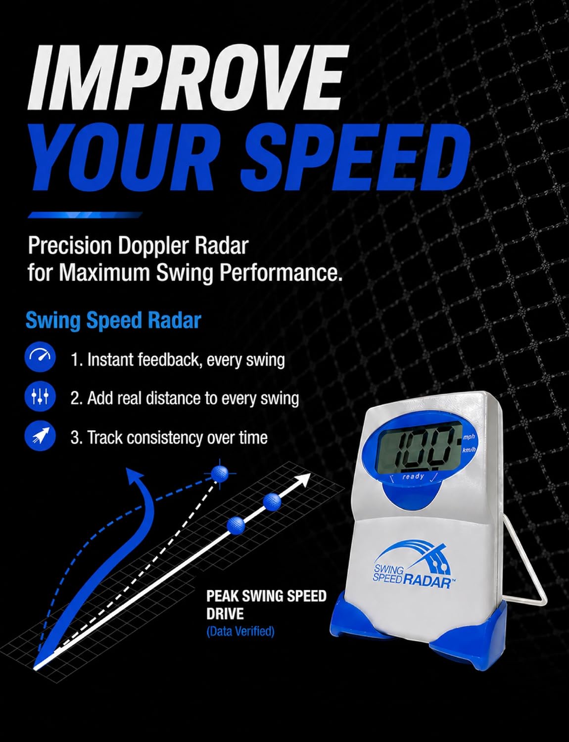 Doppler Radar Golf Swing Trainer – Club Speed & Distance Measurement Tool - Image 2