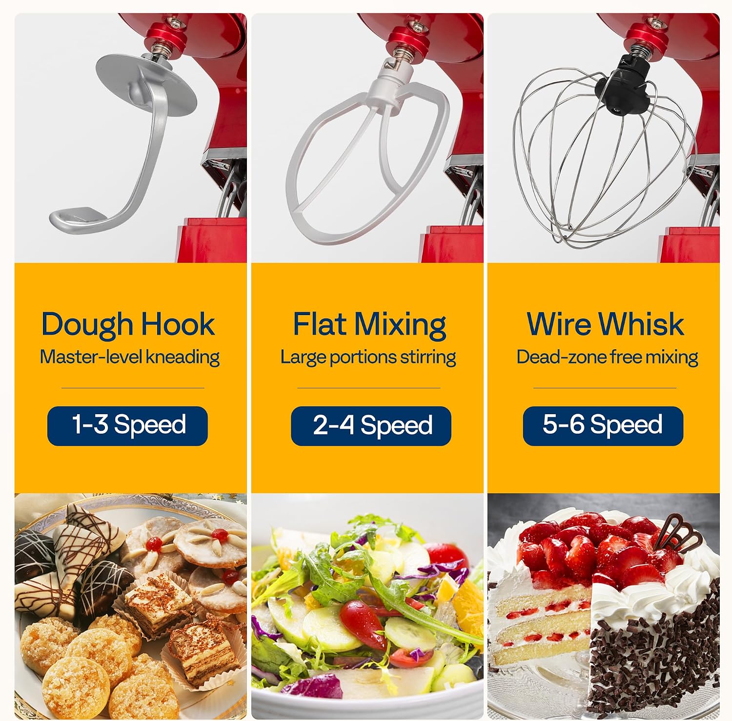 VIVOHOME 6-Quart Stand Mixer – 3-in-1 Red - Image 7