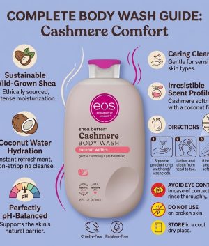 eos Cashmere Body Wash Coconut Waters – Creamy Gel with Shea Butter 16 fl oz