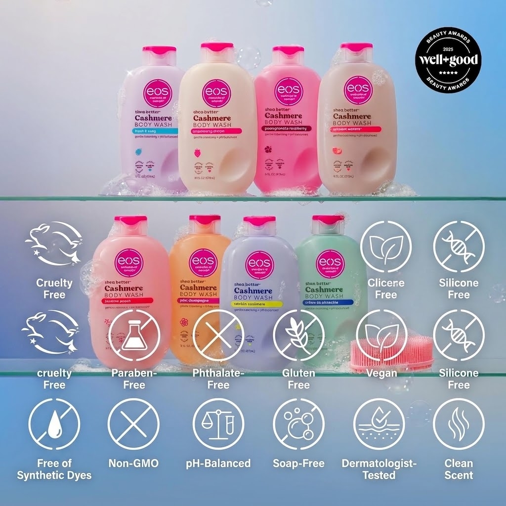 eos Cashmere Body Wash Coconut Waters – Creamy Gel with Shea Butter 16 fl oz - Image 4